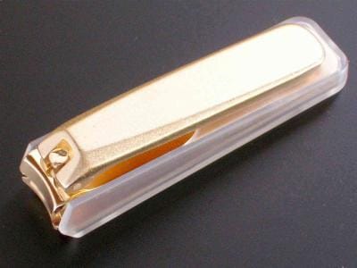 和製金メッキ爪切り(大・カバー付)　NC-212KC　　送料無料　メール便にてお届け手配