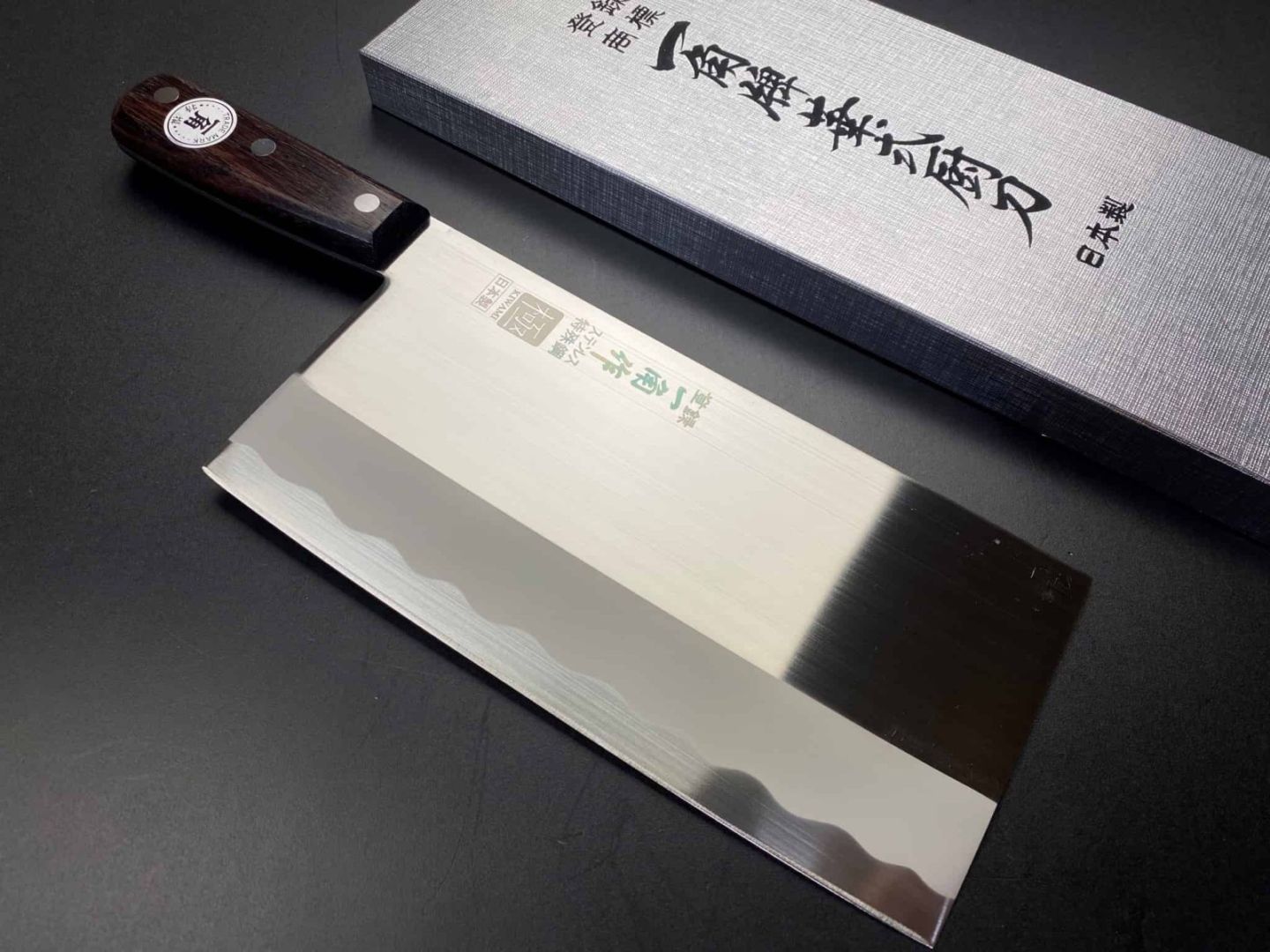 一角作　極　ローズ柄貫通　中華包丁　800　