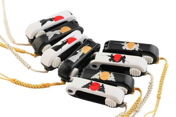 ミニはさみ 和柄 侍タイプ ストラップ付き ミニハサミ メール便にてお届け手配 UC-442S