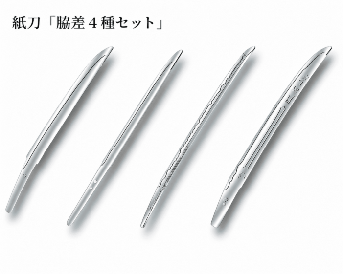 ペーパーナイフ　紙刀　脇差４種セット　薬研藤四郎（PPK001）　厚藤四郎（PPK002）　堀川国広（PPK003）　物吉貞宗（PPK004）　PPK-001-002-003-004　