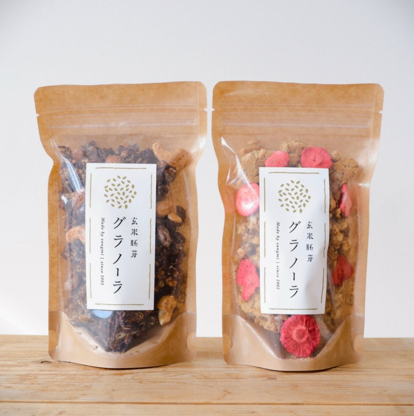 玄米胚芽グラノーラセット(カカオとココナッツオイル・いちごと発酵