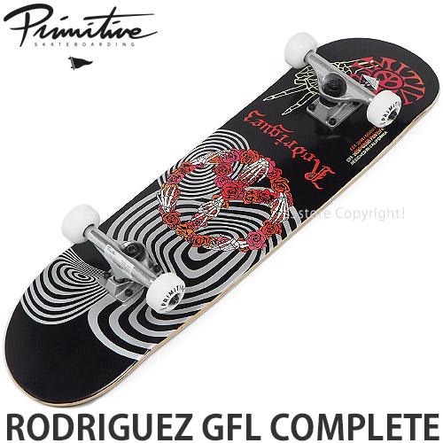 プリミティブ ロドリゲス GFL コンプリート 【PRIMITIVE RODRIGUEZ GFL COMPLETE】 スケートボード スケボー 完成品 デッキ 初心者 SKATEBOARD SK8 カラー:BLACK サイズ:8.0