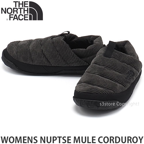 ザ ノース フェイス ウィメンズ ミュール コーデュロイ 【THE NORTH FACE WOMENS NUPTSE MULE CORDUROY】  ウィンター シューズ スリッポン 靴 防寒 アウトドア レディース カラー:TNFブラック X TNFブラック-【公式】S3STORE エススリーストア