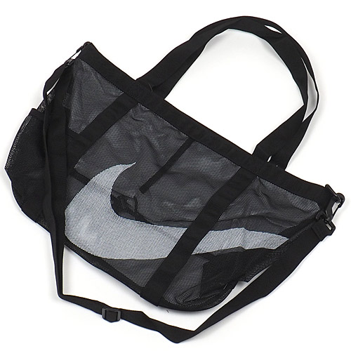 ナイキ メッシュ 2WAY トート バッグ 【NIKE MESH 2-WAY TOTO BAG】 かばん ショルダー メッシュ 通気性 スイミング 海  プール アウトドア カラー:BLACK サイズ:40x35cmx17cm(20L)-【公式】S3STORE エススリーストア