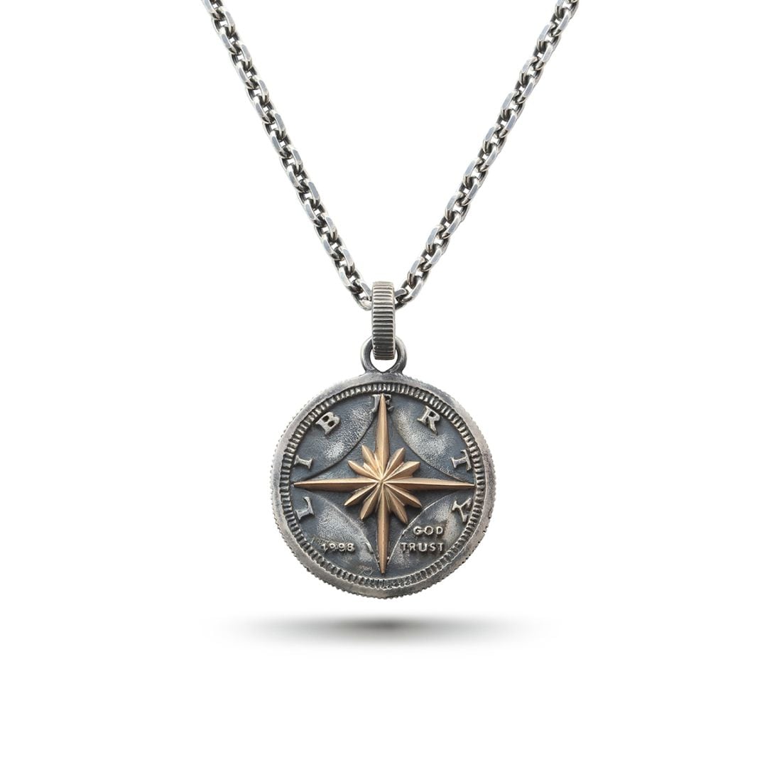 50セント硬貨モチーフ シルバー925ペンダントトップ