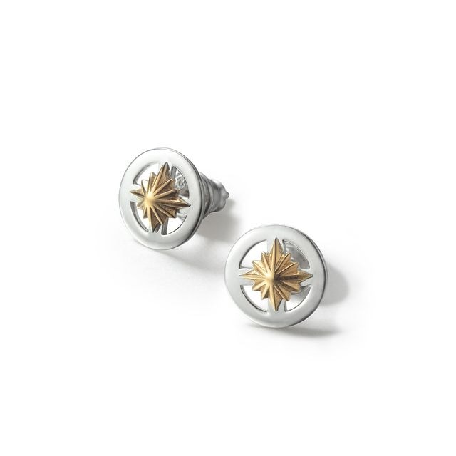 メディスンホイール サンシンボル シルバー925ピアス/K24(24金