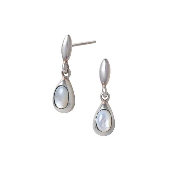 天然石シェル ストーンピアス