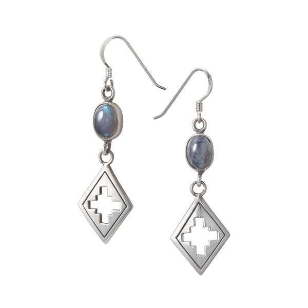 天然石ラブラドライト ストーンピアス