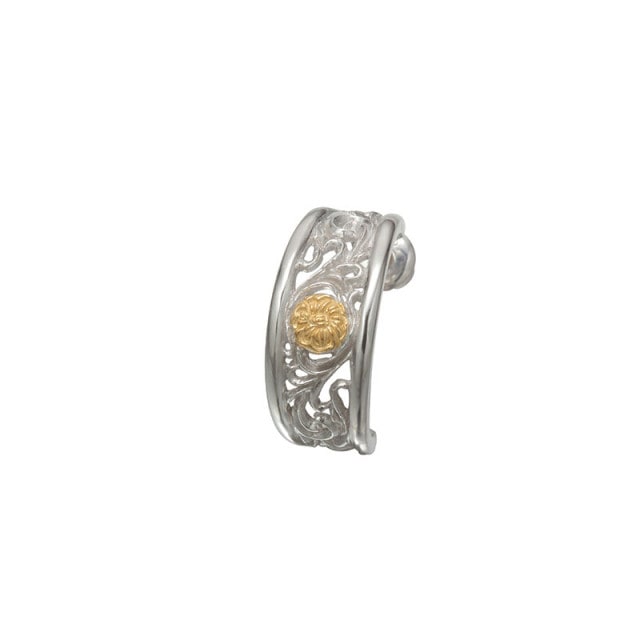ポピー&アラベスク シルバー925 K24（24金）ゴールドプレートピアス【片耳】|ピアス|Silver Accessory / シルバー アクセサリー