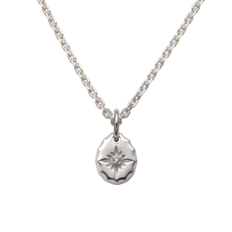 3月誕生石アクアマリン ティアドロップ ペンダント/サンシンボル