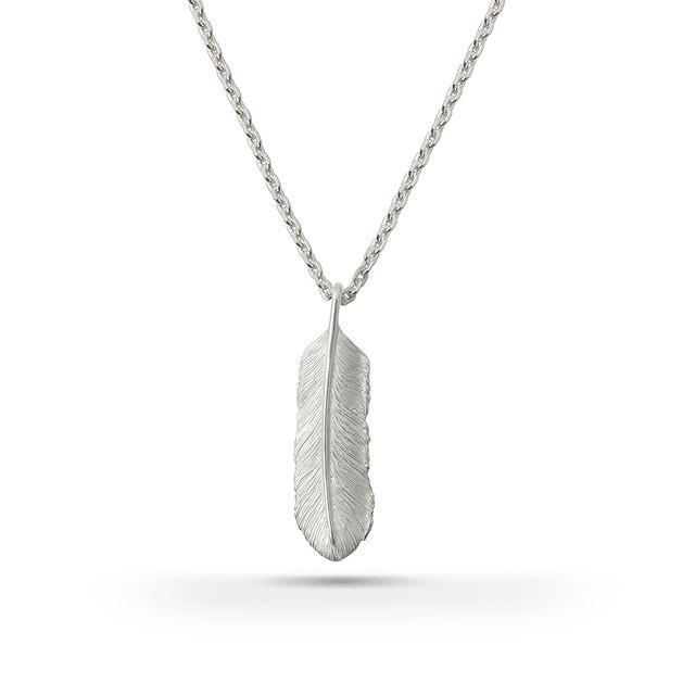 ハート付 フェザー(左向き) シルバー925 ブロンズ ペンダントトップ ハート付 フェザー(左向き) シルバー925 オキシダイズコーティング