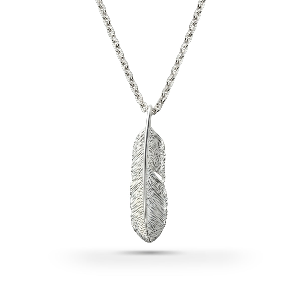フェザー(左向き) シルバー925 ナチュラルシルバー（無垢仕上げ）ペンダントトップ