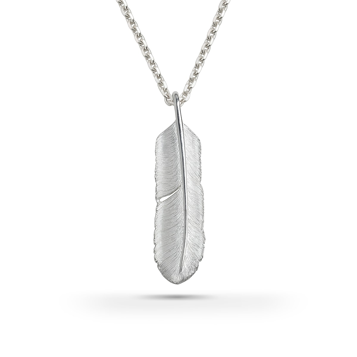 フェザー(右向き) シルバー925  ナチュラルシルバー（無垢仕上げ） ペンダントトップ
