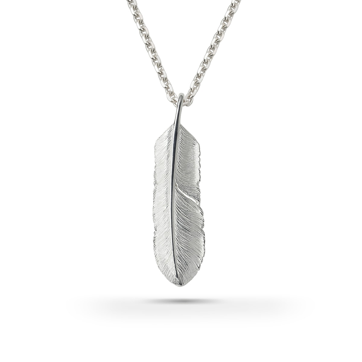 フェザー(左向き) シルバー925 ナチュラルシルバー（無垢仕上げ）ペンダントトップ