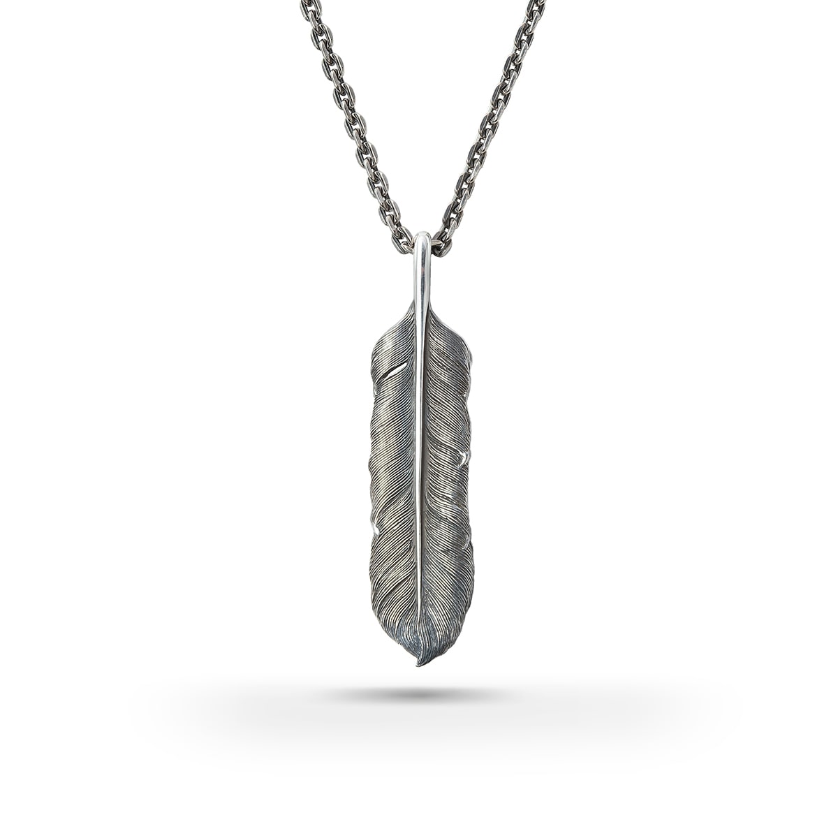 フェザー シルバー925 オキシダイズコーティング（燻し）ペンダントトップ