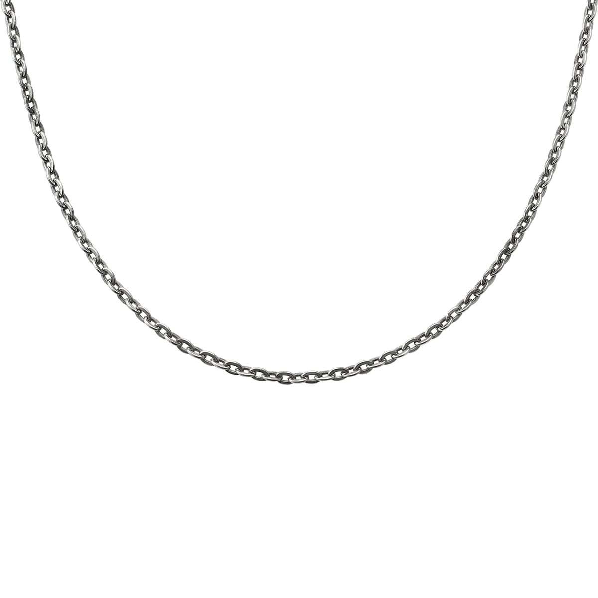 あずき サージカルステンレス SUS316製チェーン シルバー925 幅3.0mm