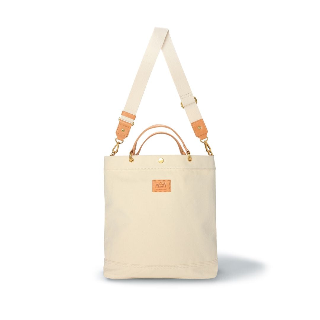 2WAYショルダーバッグ/ホワイト/キャンバス/サドルレザー