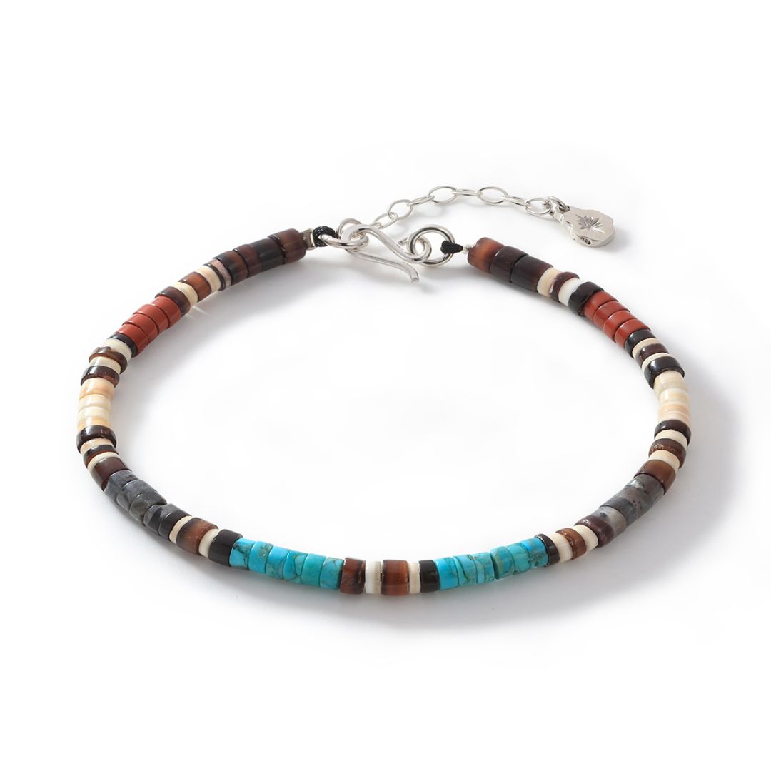 Silent Ember Dusk ヒーシー 天然石 ターコイズ シルバー925 ブレスレット 4.0mm