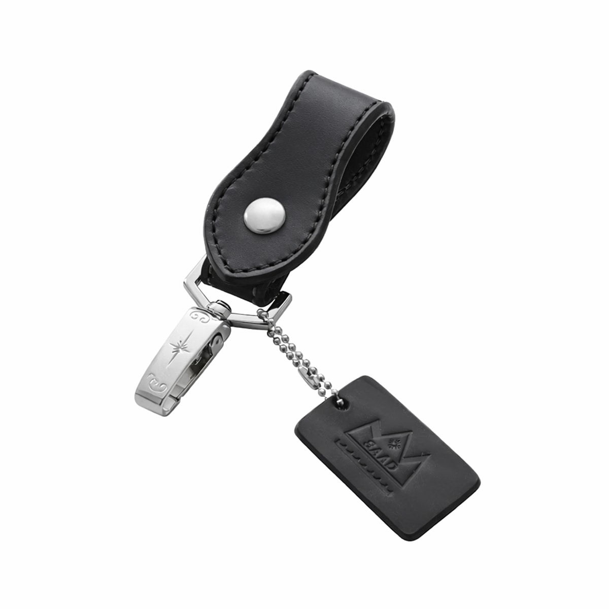 本革レザーキーループ ブラック サドルレザー