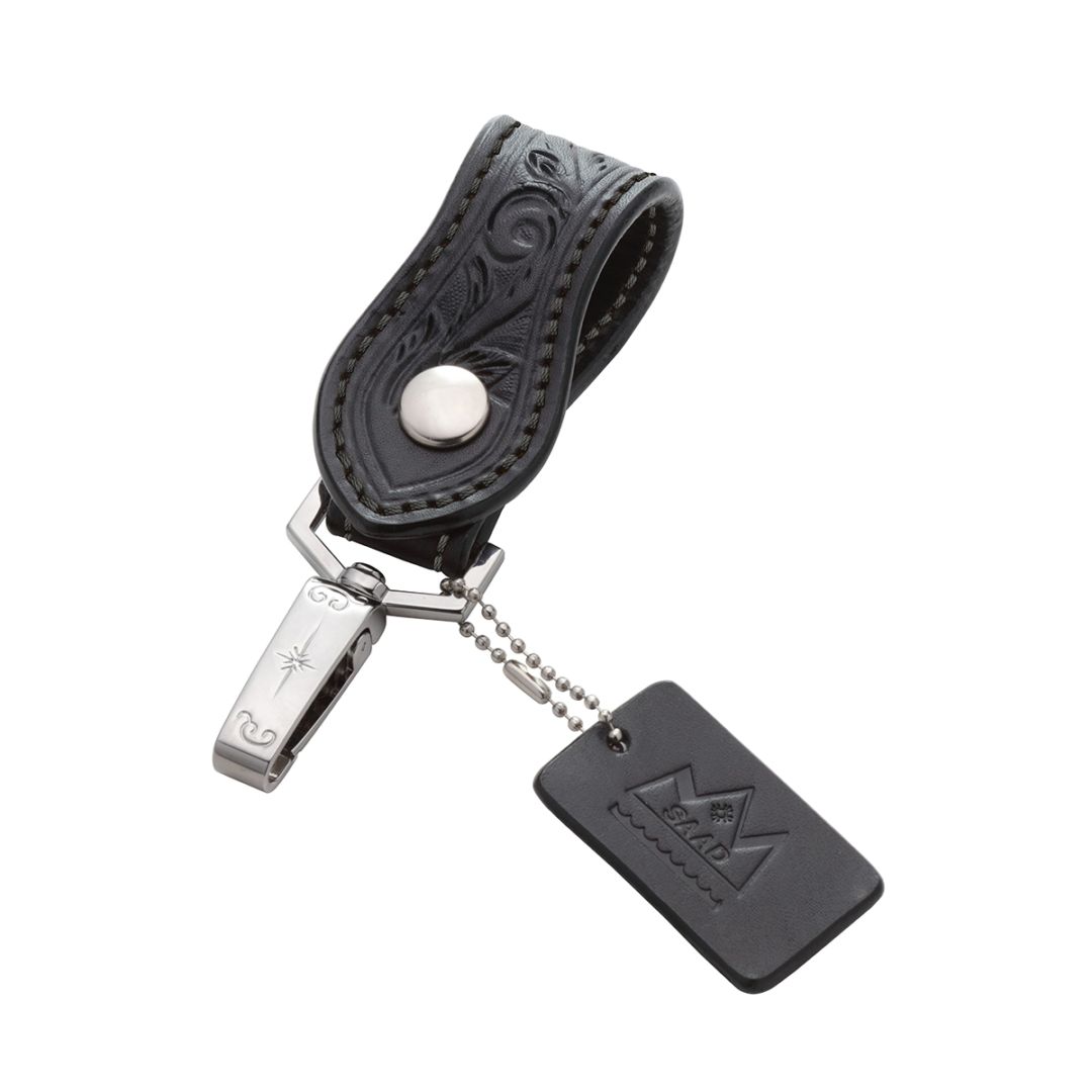 本革レザーキーループ ブラック サドルレザー