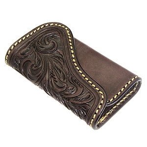 本革レザーキーケース ブラウン サドルレザー