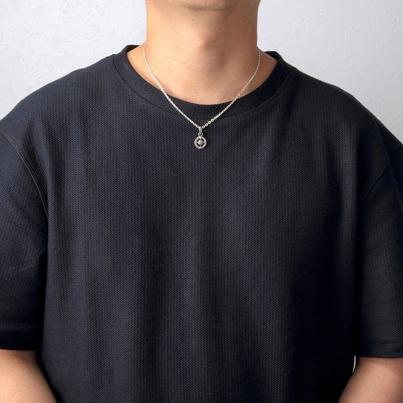 3月誕生石アクアマリン ラウンド ペンダント/サンシンボル/アラベスク/天然石/シルバー925