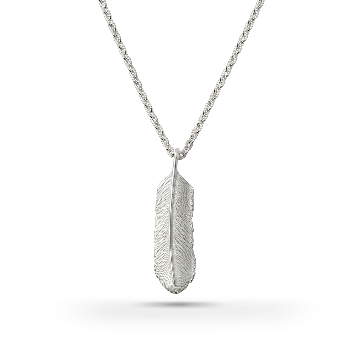 フェザー(左向き) シルバー925 ナチュラルシルバー(無垢仕上げ) ペンダントトップ