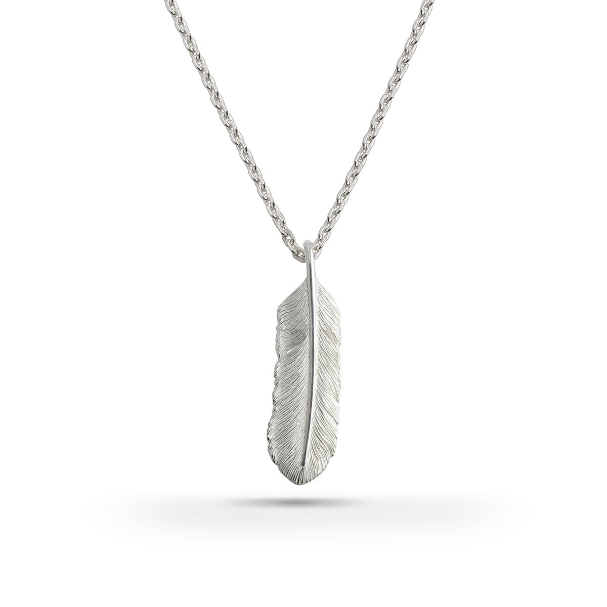 フェザー(右向き) シルバー925 ナチュラルシルバー(無垢仕上げ) ペンダントトップ