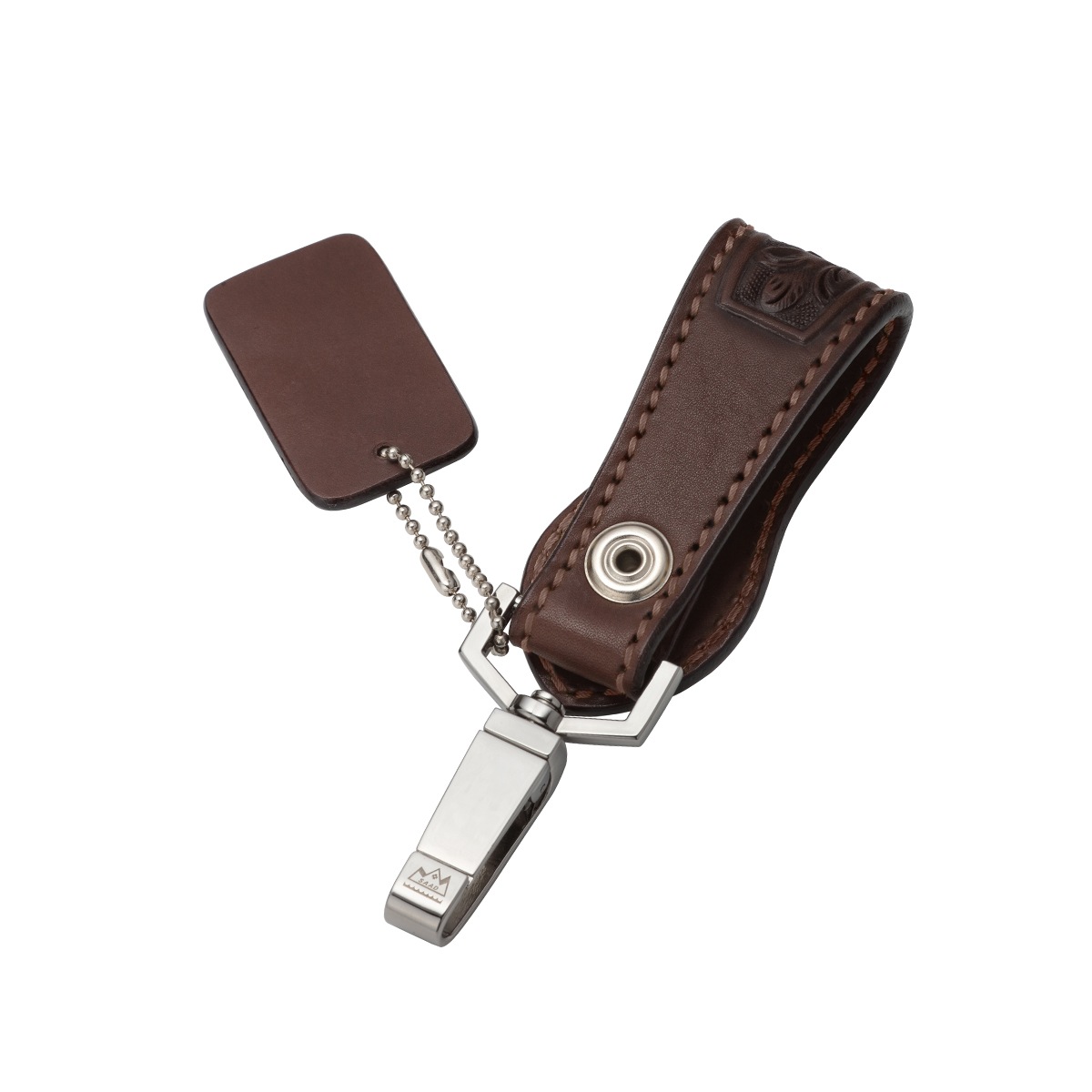 本革レザーキーループ ブラウン サドルレザー