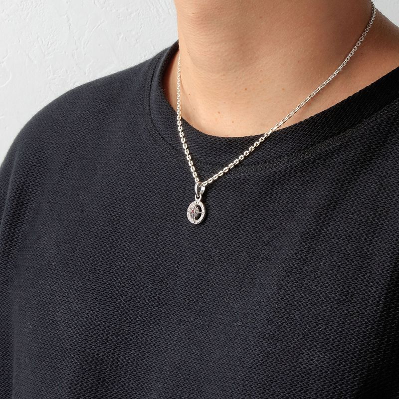 10月誕生石トルマリン ラウンド ペンダント/サンシンボル/アラベスク/天然石/シルバー925