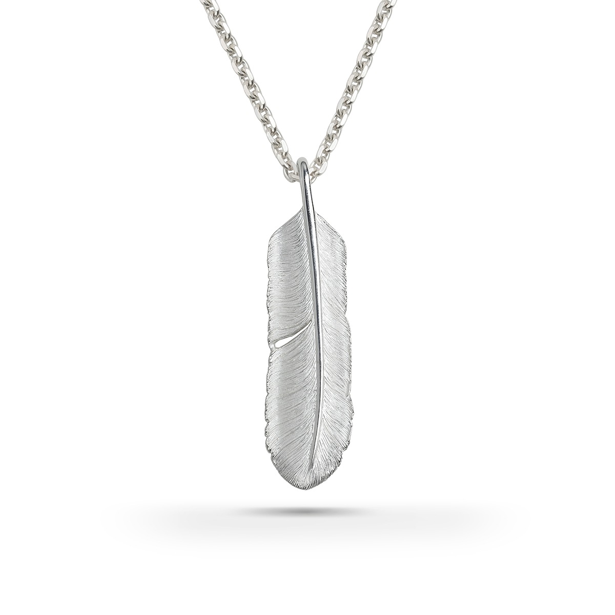 フェザー(右向き) シルバー925 ナチュラルシルバー（無垢仕上げ）ペンダントトップ