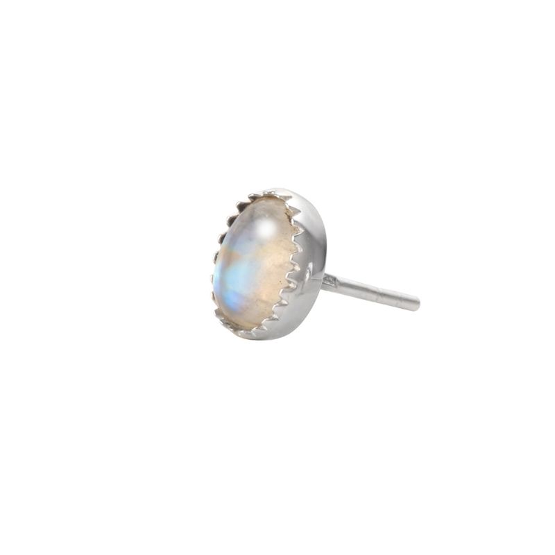 天然石レインボームーンストーン ストーンピアス【片耳】