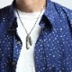 ハート付 フェザー(左向き) シルバー925 ペンダントトップ