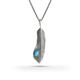 フェザー(右向き) 天然石スリーピングビューティーターコイズ シルバー925 silver925 オキシダイズコーティング(燻し)ペンダントトップ