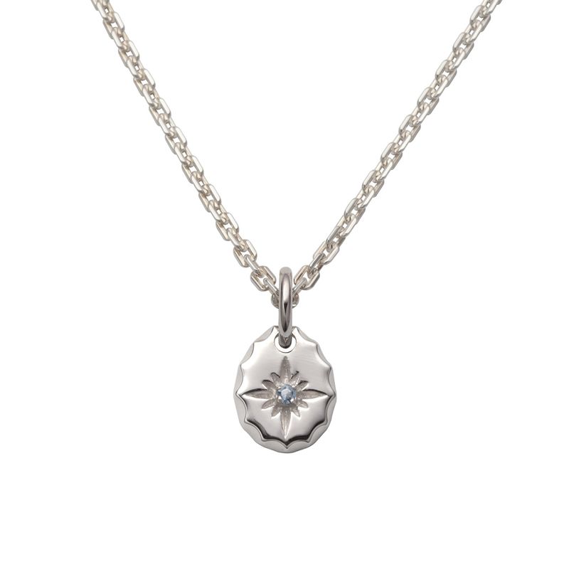 3月誕生石アクアマリン ティアドロップ ペンダント/サンシンボル/天然石/シルバー925