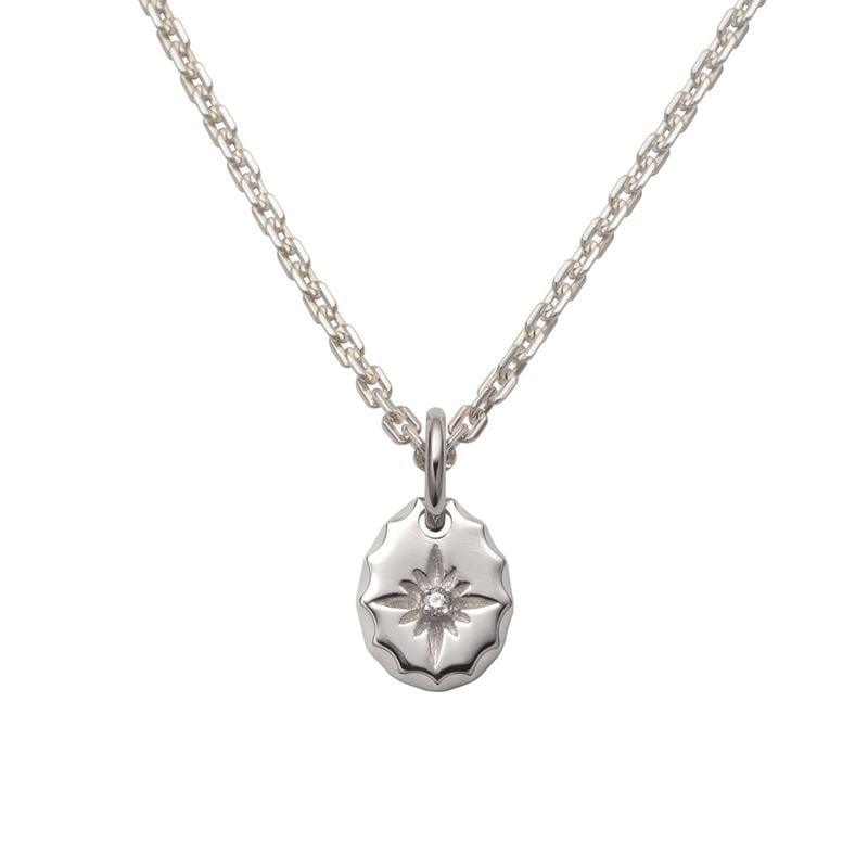 4月誕生石ダイヤモンド ティアドロップ ペンダント/サンシンボル/天然石/シルバー925