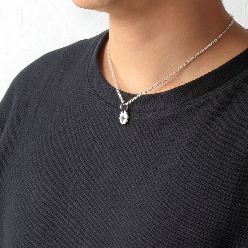 5月誕生石エメラルド ティアドロップ ペンダント/サンシンボル/天然石/シルバー925