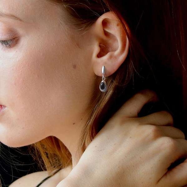 天然石オニキス ストーンピアス【片耳】