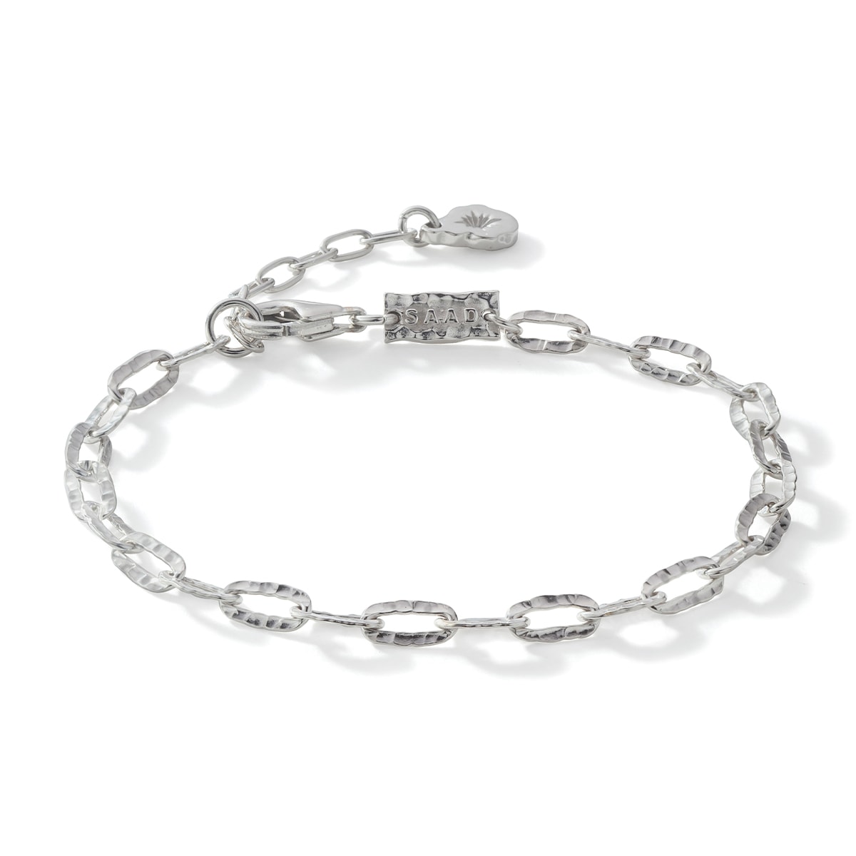 フラットチェーンブレスレット ロジウムコーティング シルバー925