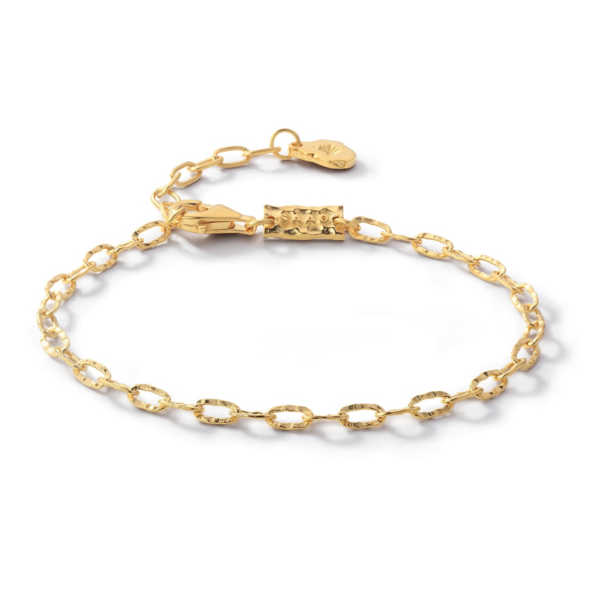 フラットチェーンブレスレット K24(24金)ゴールドプレート シルバー925