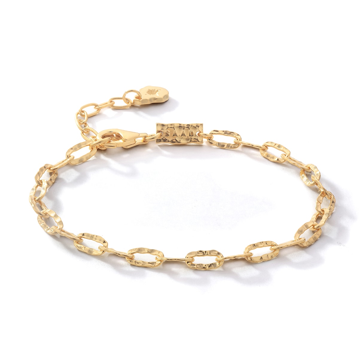 フラットチェーンブレスレット K24(24金)ゴールドプレート シルバー925