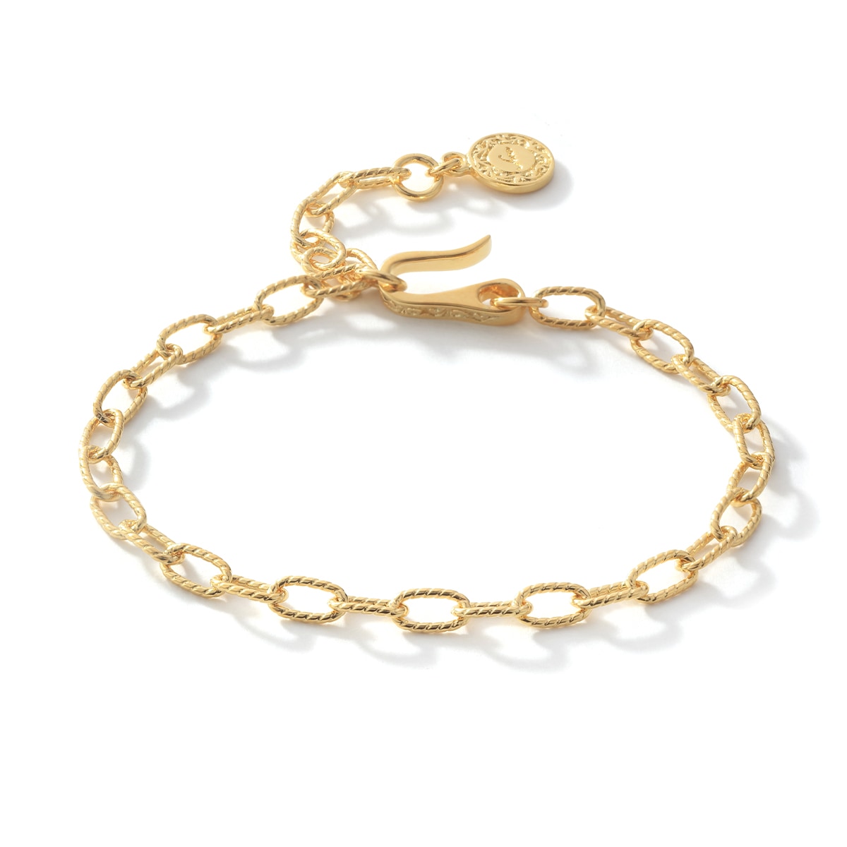 ロープチェーンブレスレット K24(24金)ゴールドプレート シルバー925