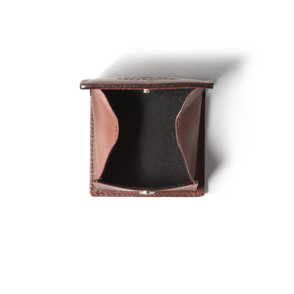 本革レザーコインケース アラベスク エンボス ブラウン サドルレザー