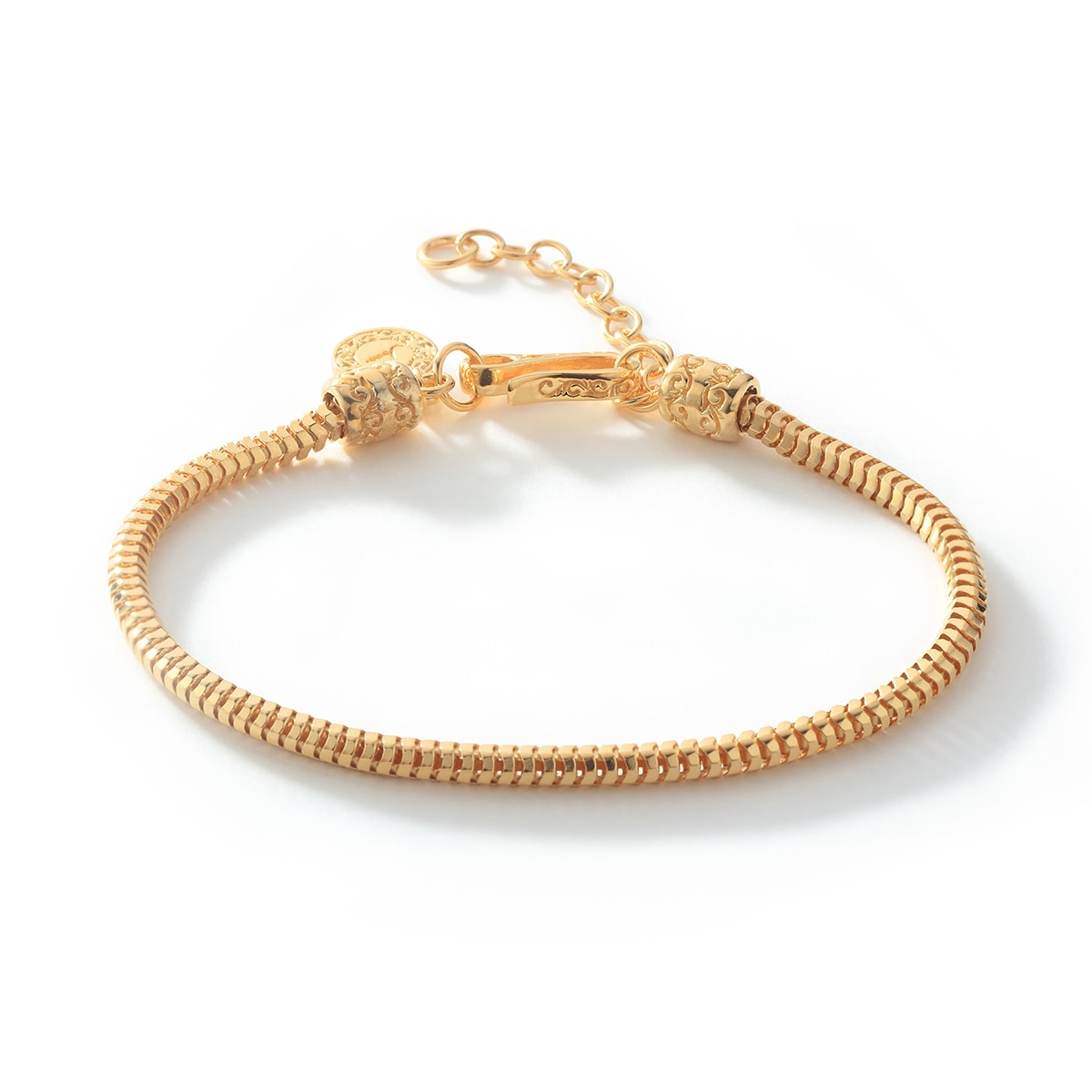 スネークチェーンブレスレット K24(24金)ゴールドプレート シルバー925