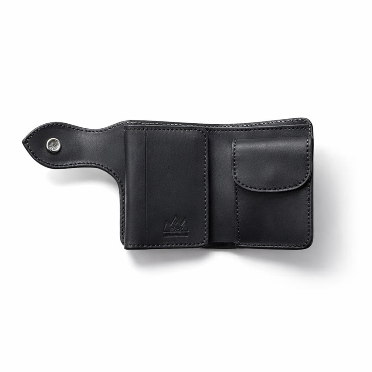 ミドルウォレット/革財布 ブラック サドルレザー