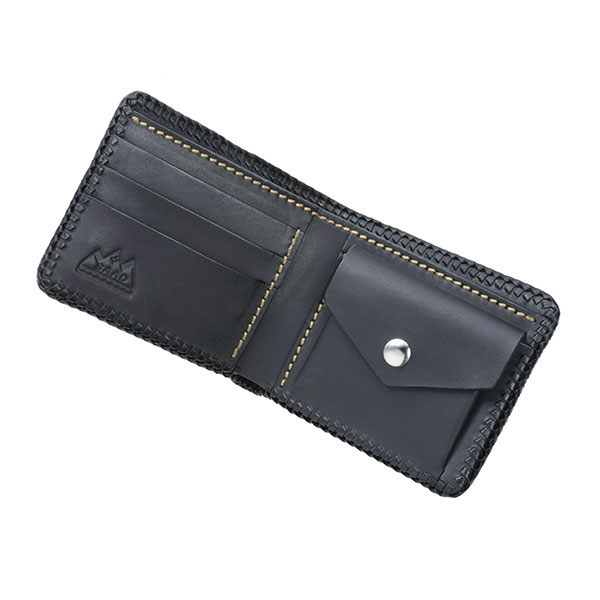 ショートウォレット/革財布 ブラック サドルレザー｜Leather/レザー