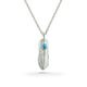 フェザー(右向き)天然石スリーピングビューティーターコイズ シルバー925 ナチュラルシルバー（無垢仕上げ） ペンダントトップ