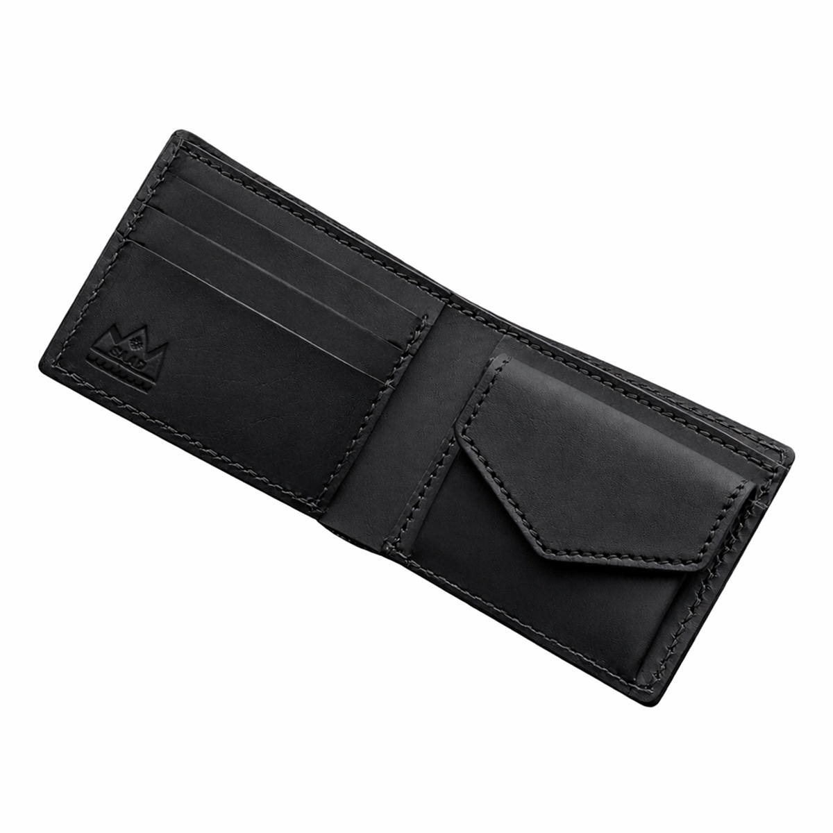 ショートウォレット/革財布 ブラック サドルレザー