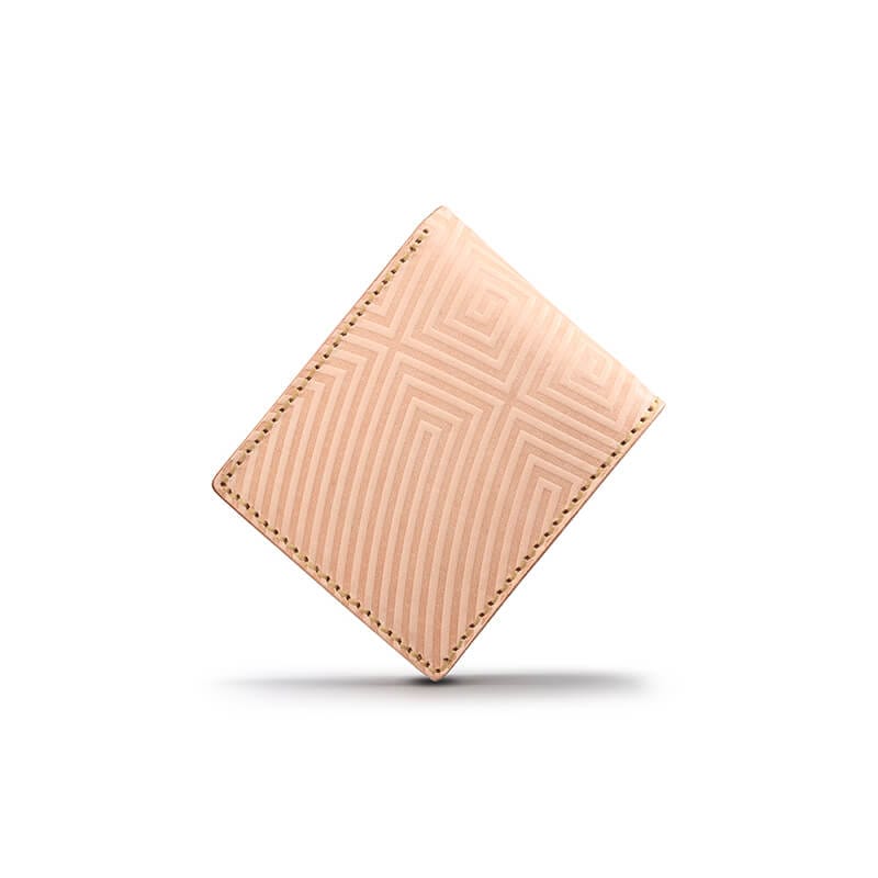 ショートウォレット/革財布 エンボス ナチュラル サドルレザー