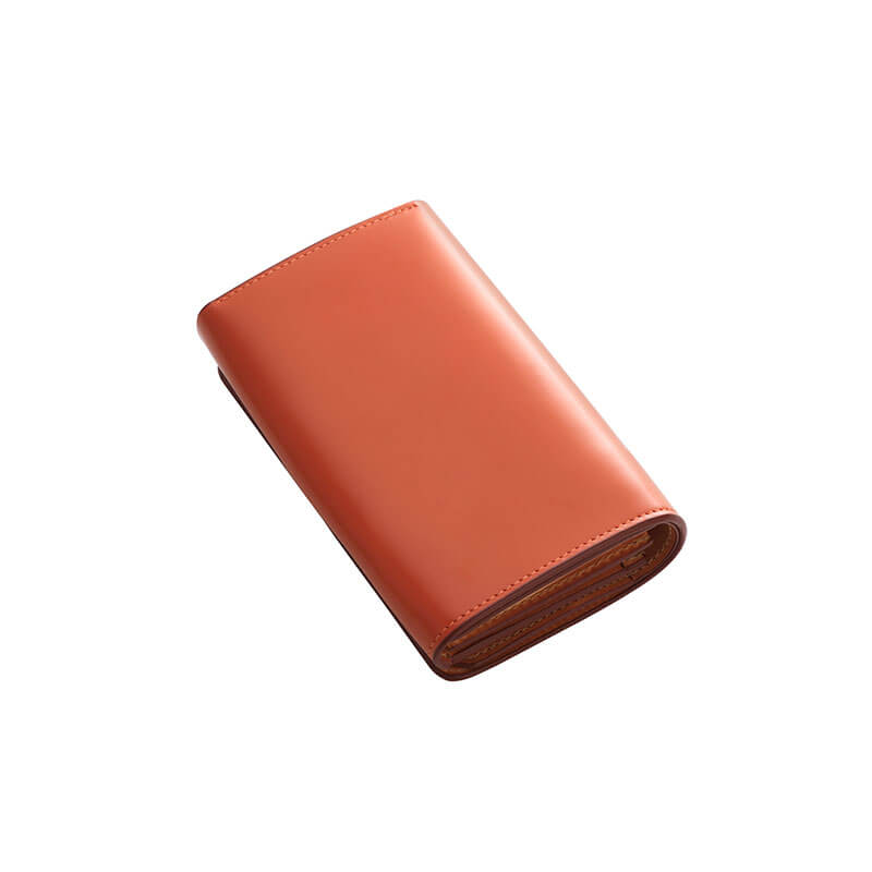 ミドルウォレット/革財布 オレンジ トップグレインレザー｜価格